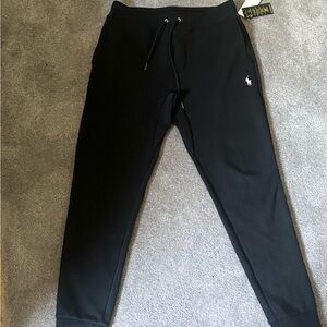 NWT Polo Ralph Lauren Small Black Double Knit Fleece Jogger/sweatpants/bottoms